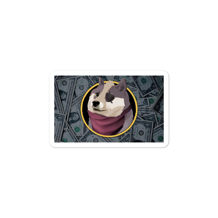 Wolf Doge Cash Stickers-SMASHGEAR