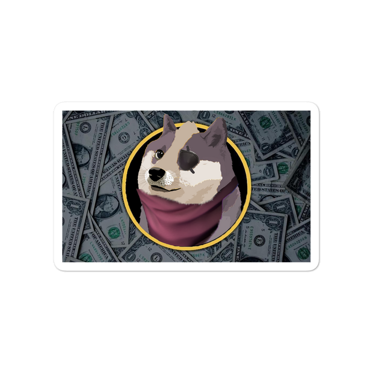 Wolf Doge Cash Stickers-SMASHGEAR