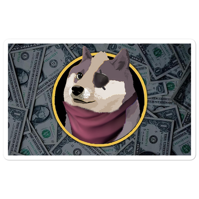 Wolf Doge Cash Stickers-SMASHGEAR